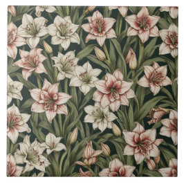 Amaryllis Vintage Blume Fliese