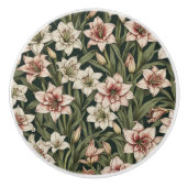 Amaryllis Vintage Blume Keramikknauf (Vorderseite)