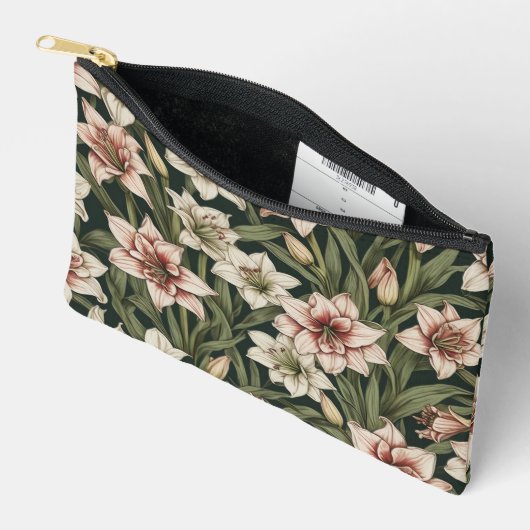 Amaryllis Vintage Blume Zubehörtasche (Offen)