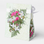 Amaryllis, weiße Lilien und Farne Bouquets Geschenkschachtel (Rückseite)