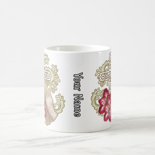 Amaryllis Wh Christian Cross Kaffeetasse (Mittel)