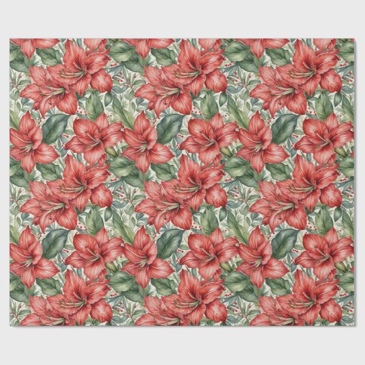 Amaryllis Winterurlaub Geschenkpapier (Flach)