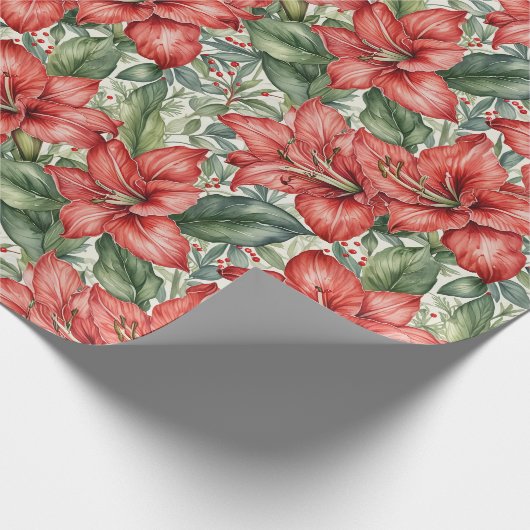 Amaryllis Winterurlaub Geschenkpapier (Ecke)