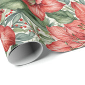 Amaryllis Winterurlaub Geschenkpapier (Rolleneckpunkt)