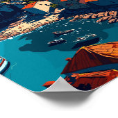 Amasra Turkey Vintage Illustration Poster (Ecke)