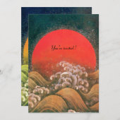 AMATERASU, SONNENGODESS, gelb, schwarz, silber Einladung (Vorne/Hinten)