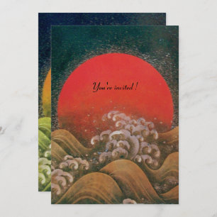 AMATERASU, SONNENGODESS, gelb, schwarz, silber Einladung