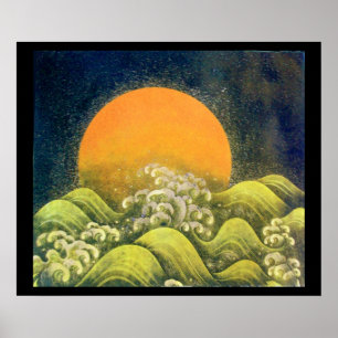 AMATERASU, SONNENGÖTTIN, gelb grün schwarz Poster