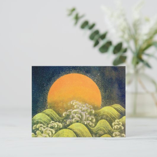 AMATERASU SUN GODDDESS Yellow Black Green Postkarte (Stehend Vorderseite)