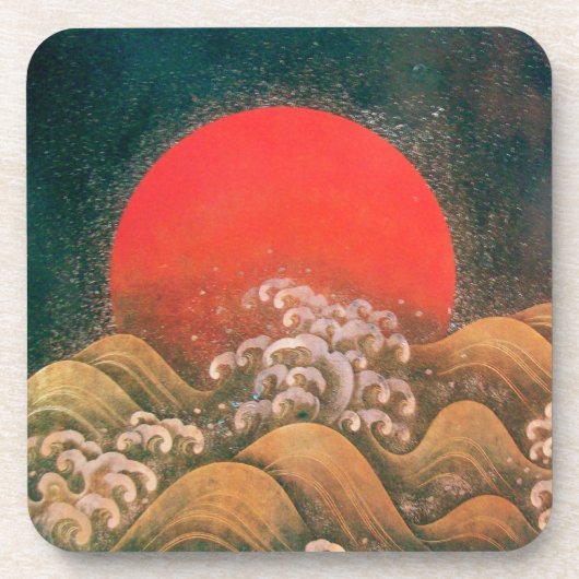 AMATERASU, SUN GODDESS red brown black Getränkeuntersetzer (Vorderseite)