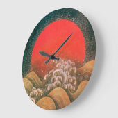 AMATERASU, SUN GODDESS red brown black Große Wanduhr (Winkel)