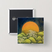 AMATERASU, SUN GODESS, gelb grün schwarz Button (Vorne & Hinten)