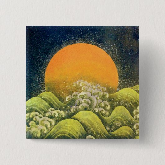 AMATERASU, SUN GODESS, gelb grün schwarz Button (Vorderseite)
