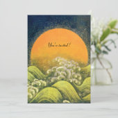 AMATERASU, SUN GODESS, gelb grün, schwarz Einladung (Stehend Vorderseite)