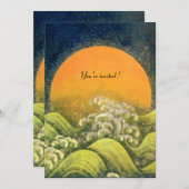 AMATERASU, SUN GODESS, gelb grün, schwarz Einladung (Vorne/Hinten)