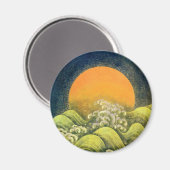 AMATERASU, SUN GODESS, gelb grün schwarz Magnet (Vorderseite/Rückseite)