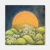 AMATERASU, SUN GODESS, gelb grün schwarz Magnet (Vorne)