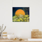 AMATERASU, SUN GODESS, gelb grün, schwarz Poster (Küche)