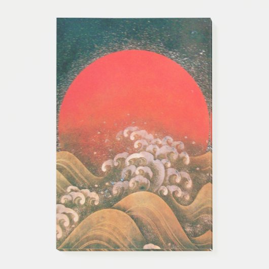 AMATERASU SUN GODESS Red Black Brown Post-it Klebezettel (Vorderseite)