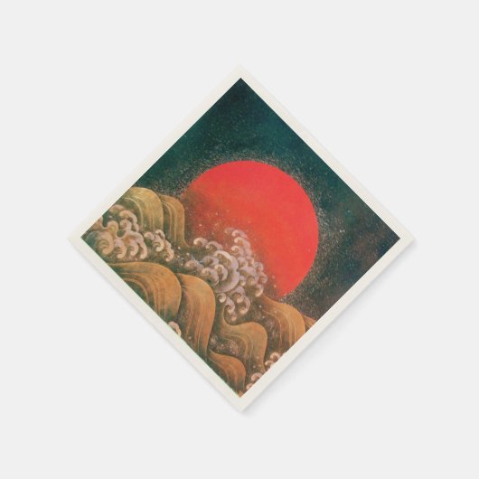 AMATERASU SUN GODESS Red Black Brown Serviette (Ecke)