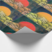 AMATERASU SUN GODESS rot, grün, gelb, schwarz Geschenkpapier (Ecke)