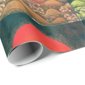 AMATERASU SUN GODESS rot, grün, gelb, schwarz Geschenkpapier (Rolleneckpunkt)