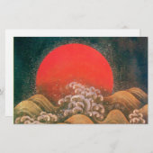 AMATERASU , SUN GODESS , rot schwarz braun Briefpapier (Vorne/Hinten)