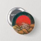 AMATERASU , SUN GODESS , rot schwarz braun Button (Vorne & Hinten)