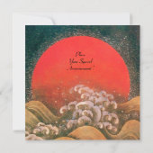 AMATERASU , SUN GODESS , rot schwarz braun Einladung (Rückseite)