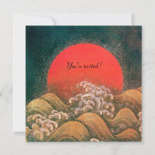 AMATERASU , SUN GODESS , rot schwarz braun Einladung (Vorderseite)