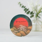 AMATERASU , SUN GODESS , rot schwarz braun Einladung (Stehend Vorderseite)