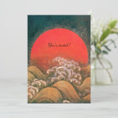 AMATERASU , SUN GODESS , rot schwarz braun Einladung (Stehend Vorderseite)