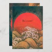 AMATERASU , SUN GODESS , rot schwarz braun Einladung (Vorne/Hinten)