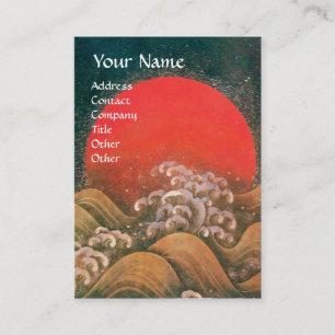 AMATERASU , SUN GODESS , rot-schwarz-braun Perle Visitenkarte