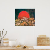 AMATERASU , SUN GODESS , rot schwarz braun Poster (Küche)