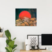 AMATERASU , SUN GODESS , rot schwarz braun Poster (Heimbüro)
