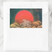 AMATERASU , SUN GODESS , rot schwarz braun Rechteckiger Aufkleber (Tasche)