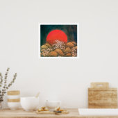 AMATERASU , SUN GODESS , rot-schwarz-braun weiß Poster (Küche)