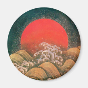 AMATERASU , SUN GODESS , rotes schwarzes braunes G Magnet