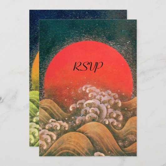 AMATERASU, SUN GODESS UAWG rot-gelb-braun Einladung (Vorne/Hinten)