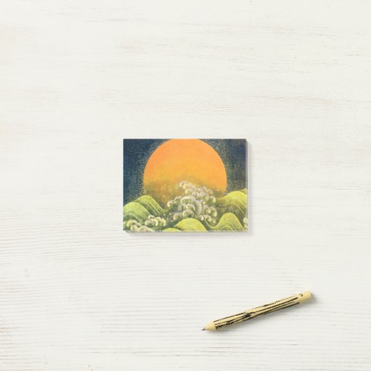 AMATERASU SUN GODESS Yellow Black Brown Post-it Klebezettel (Auf Schreibtisch)