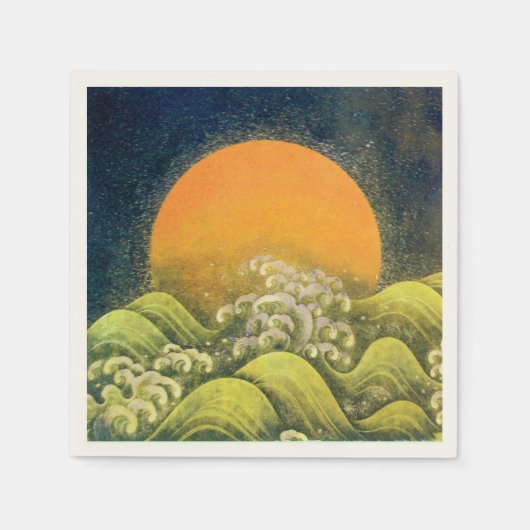 AMATERASU SUN GODESS Yellow Black Brown Serviette (Vorderseite)