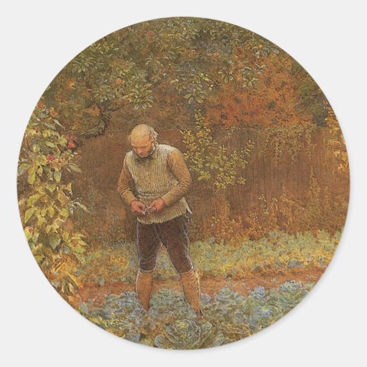 Amateur (Coachman & Cabbages) von Frederick Walker Runder Aufkleber (Vorderseite)