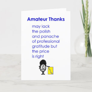 Amateur Danke, ein lustiges Dankeschön Gedicht Dankeskarte