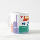 Amateur Ham Radio Geschenk Tasse mit Callsign (Vorderseite Links)