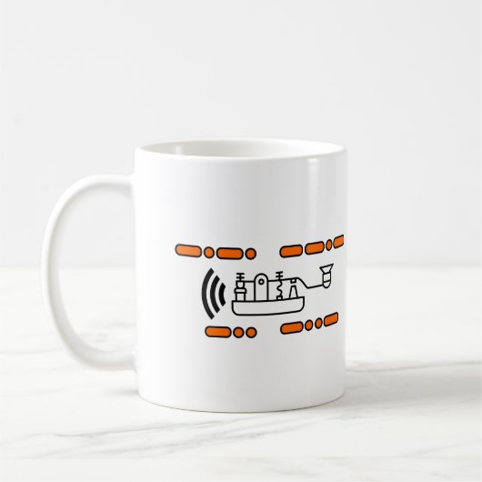 Amateur-Ham-Radio Morbus-Code CQ Dx Kaffeetasse (Links)