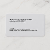 Amateur-Ham-Radio Visitenkarte (Rückseite)