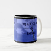 Amateur-Radio CQ DX und Callsign-Tasse Zweifarbige Tasse (VorderseiteRechts)