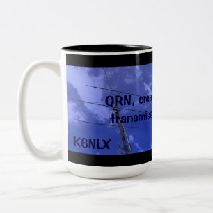 Amateur-Radio QRN und Callsign-Tasse Zweifarbige Tasse