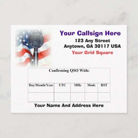Amateur-Radio QSL-Karte Postkarte (Vorderseite)